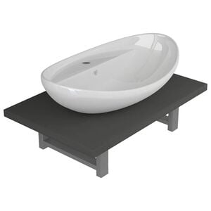 vidaXL Set mobilier de baie, 2 piese, gri, ceramică