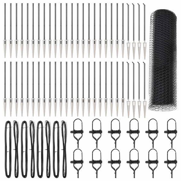 vidaXL St&acirc;lp de gard. Gri 100 x 0,4 m (plasă de 13 mm) Oțel și PVC