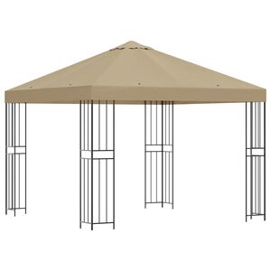 vidaXL Foișor 3 x 3 m Bej Poliester și oțel 190 gsm