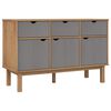 vidaXL Servantă OTTA, maro și gri, 114x43x73,5 cm, lemn masiv de pin