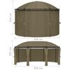 vidaXL Pavilion cu perdele, gri taupe, 520x349x255 cm, 180 g/m&sup2;