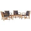 vidaXL Set de canapele pentru grădină 5 buc. natural Lemn solid de tec