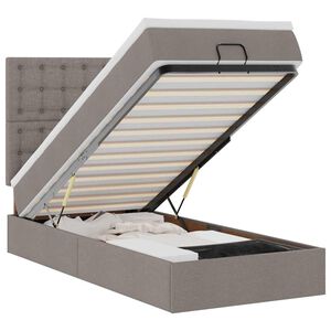 vidaXL Cadru de pat otoman cu saltea Taupe 80x200cm Material