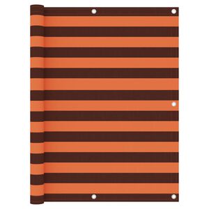 vidaXL Paravan de balcon portocaliu și maro 120x400 cm țesătură oxford