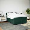 vidaXL Pat box spring cu saltea, verde &icirc;nchis, 140x190 cm, catifea