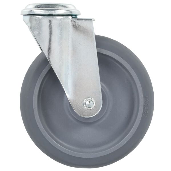 vidaXL Roți pivotante cu gaură pentru șurub, 4 buc., 125 mm