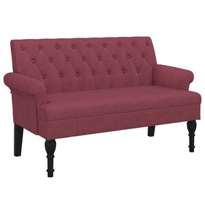 vidaXL Bancă cu spătar, roșu vin, 120x62x75,5 cm, textil