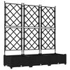 vidaXL Vază pentru Grădină 3 buc. Negru 120 x 40 x 125,5 cm PP