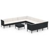 vidaXL Set mobilier de grădină cu perne, 12 piese, negru, poliratan