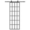 vidaXL Ușă glisantă cu set de feronerie neagră 76x205 cm Sticlă ESG