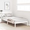 vidaXL Cadru de pat cu headboard Alb 75 x 190 cm Lemn masiv de pin