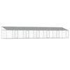 vidaXL Cușcă c&acirc;ini cu acoperiș și uși, gri, 12x2x2 m, oțel galvanizat