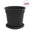 vidaXL Ghivece pentru plante 24 pcs Negru &Oslash; 17 x 14 cm Plastic