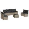 vidaXL Set canapele de grădină cu perne, 9 piese gri deschis poliratan