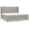 vidaXL Pat box spring cu saltea, gri deschis, 200x200 cm, textil
