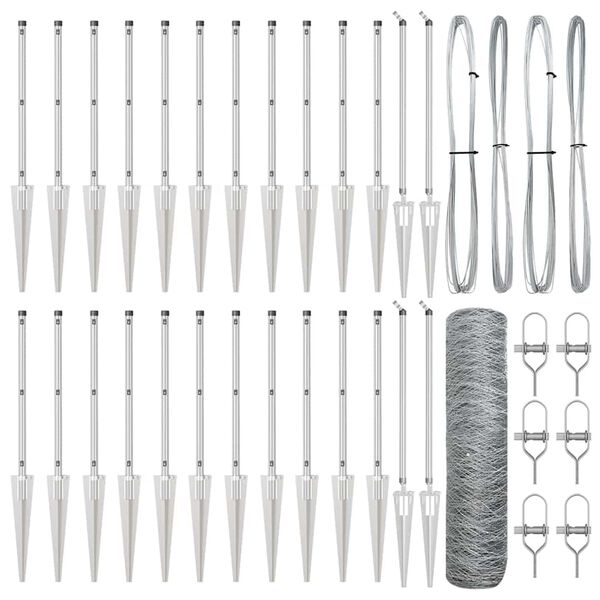 vidaXL St&acirc;lp de gard. Argintiu 50 x 0,6 m (plasă de 36 mm) Oțel