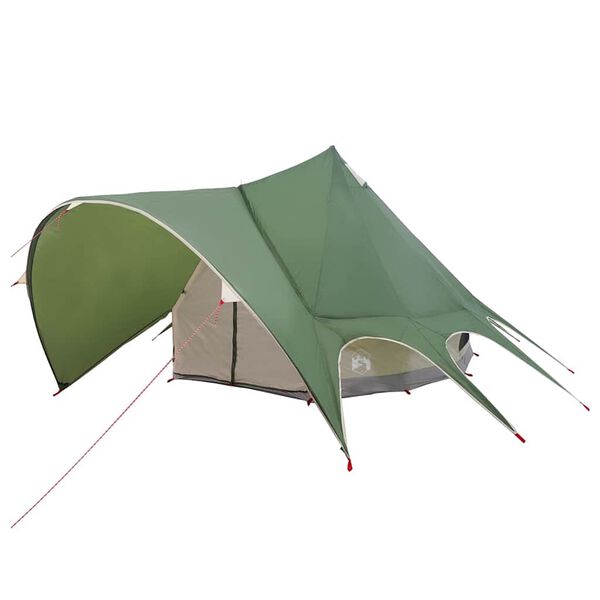 vidaXL Cort Teepee cu acoperiș Verde și gri 600 x 600 x 347 cm