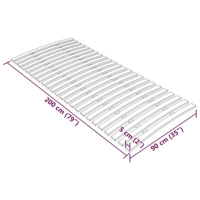 vidaXL Bază de pat cu șipci, 24 șipci, 90x200 cm