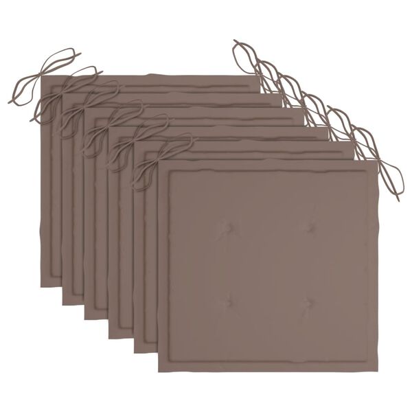 vidaXL Scaune de exterior cu perne, 6 buc., lemn masiv de acacia