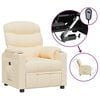 vidaXL Fotoliu rabatabil electric, crem, material textil