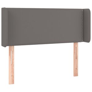 vidaXL Tăblie de pat cu aripioare gri 83x16x78/88 cm piele ecologică