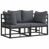 vidaXL 2 buc. Mobilier pentru Exterior Metal Negru și antracit