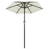 vidaXL Umbrelă de grădină cu 3 niveluri, stâlp aluminiu, nisipiu, 2 m