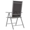 vidaXL Set mobilier de grădină, 7 piese, argintiu și negru, aluminiu