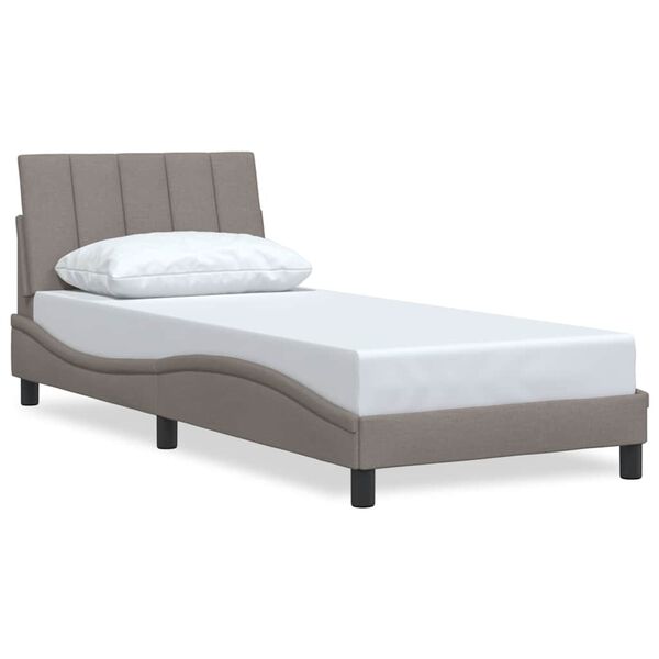 vidaXL Cadru de pat fără saltea Hanko Taupe 90x200 cm țesătură