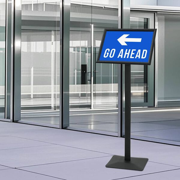 vidaXL Suport poster tip pedestal Negru a3 Aluminiu și PVC