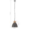 vidaXL Lampă suspendată industrială, gri, 46 cm, lemn masiv&fier, E27