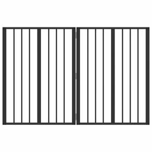 vidaXL Poartă pentru c&acirc;ini 2 buc. Negru 60 x 80 cm Oțel Galvanizat