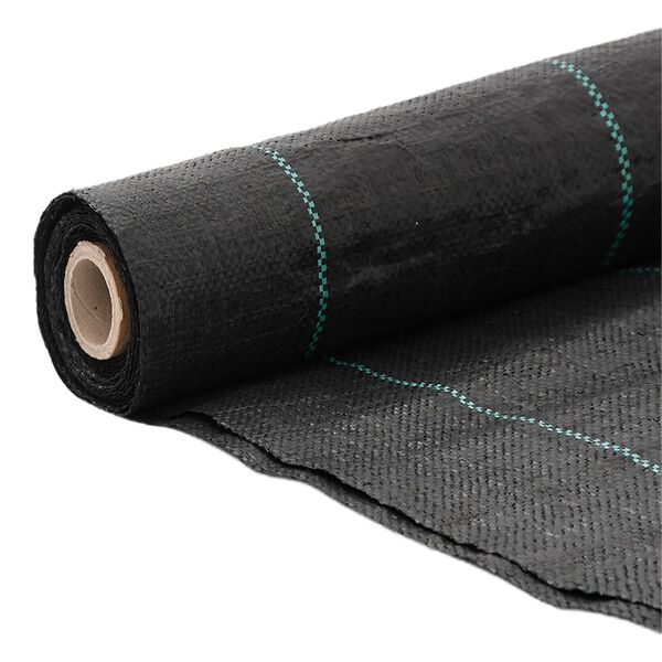 vidaXL Membrană antiburuieni, negru, 2x10 m, PP