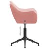 vidaXL Scaune de bucătărie pivotante, 2 buc., roz, catifea