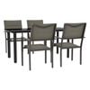 vidaXL Set mobilier de grădină, 5 piese, negru, oțel și textilenă