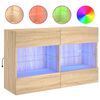 vidaXL Comodă TV de perete cu LED, stejar sonoma, 98,5x30x60,5 cm