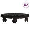 vidaXL Cărucioare de plante cu roți 2 buc. negru diametru 30 cm 170 kg