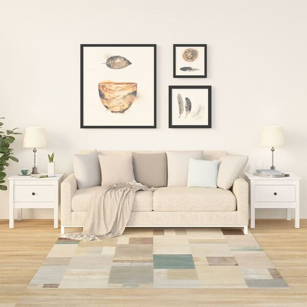 vidaXL Mese laterale, 2 buc., alb, 50x50x49 cm, lemn masiv de pin