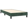 vidaXL Pat box spring cu saltea, verde &icirc;nchis, 90x200 cm, catifea
