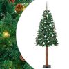 vidaXL Brad de Crăciun subțire Verde 180 cm PVC și lemn de PIN masiv
