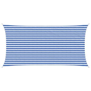 vidaXL P&acirc;nză de umbră Albastru și Alb 2,5 x 5 m HDPE