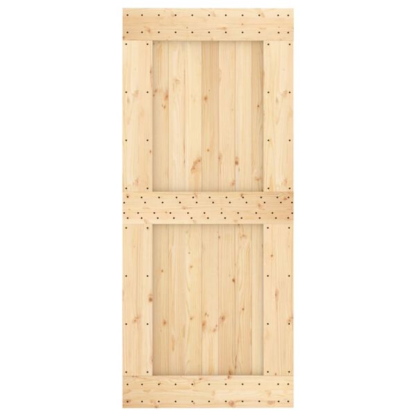 vidaXL Ușă glisantă cu set feronerie, 90x210 cm, lemn masiv de pin