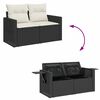vidaXL Set mobilier de grădină cu perne, 8 piese, negru, poliratan