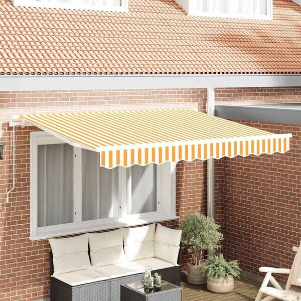 vidaXL Cortina Retractabilă Manual Galben 250 x 200 cm țesătură