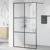 vidaXL Paravan de duș walk-in negru 115x195 cm sticlă ESG transparentă