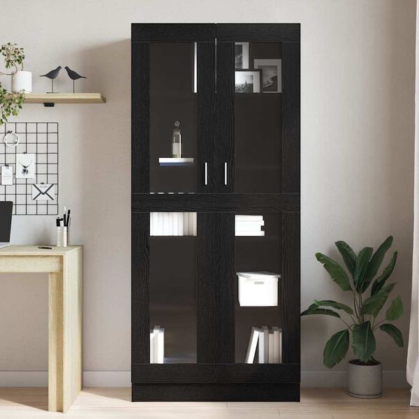 vidaXL Dulap pentru cărți Stejar negru 82,5 x 30,5 x 185 cm