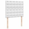 vidaXL Pat box spring cu saltea și LED, alb, 120x190 cm, piele eco