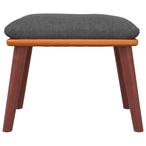 vidaXL Taburet, gri &icirc;nchis, 45x29,5x35 cm, textil & piele ecologică