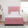 vidaXL Pat cu arcuri cu saltea cu headboard Roz 120 x 190 cm țesătură