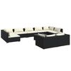 vidaXL Set mobilier de grădină cu perne, 10 piese, negru, poliratan